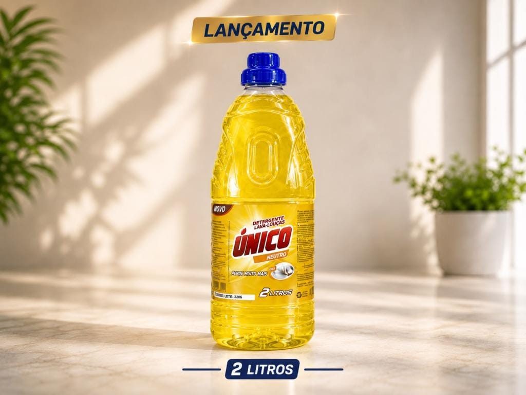 Detergente Lava-Louças ÚNICO Neutro, frasco de 2 litros