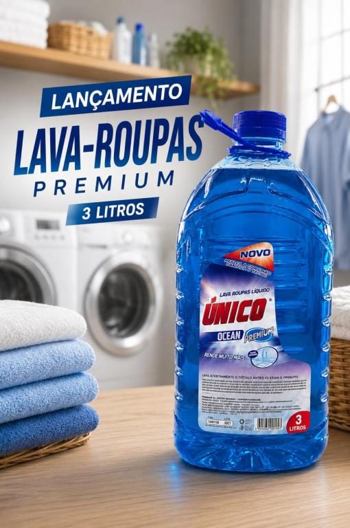Lava-Roupas Líquido ÚNICO Ocean Premium, galão de 3 litros